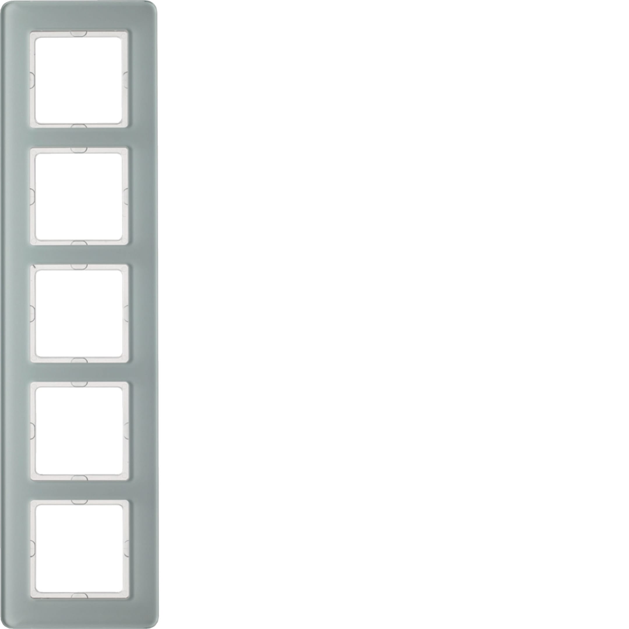 HAGER BOCCHIOTTI - Cornice quintupla Berker Q.7 vetro bianco polare