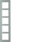 HAGER BOCCHIOTTI - Cornice quintupla Berker Q.7 vetro bianco polare