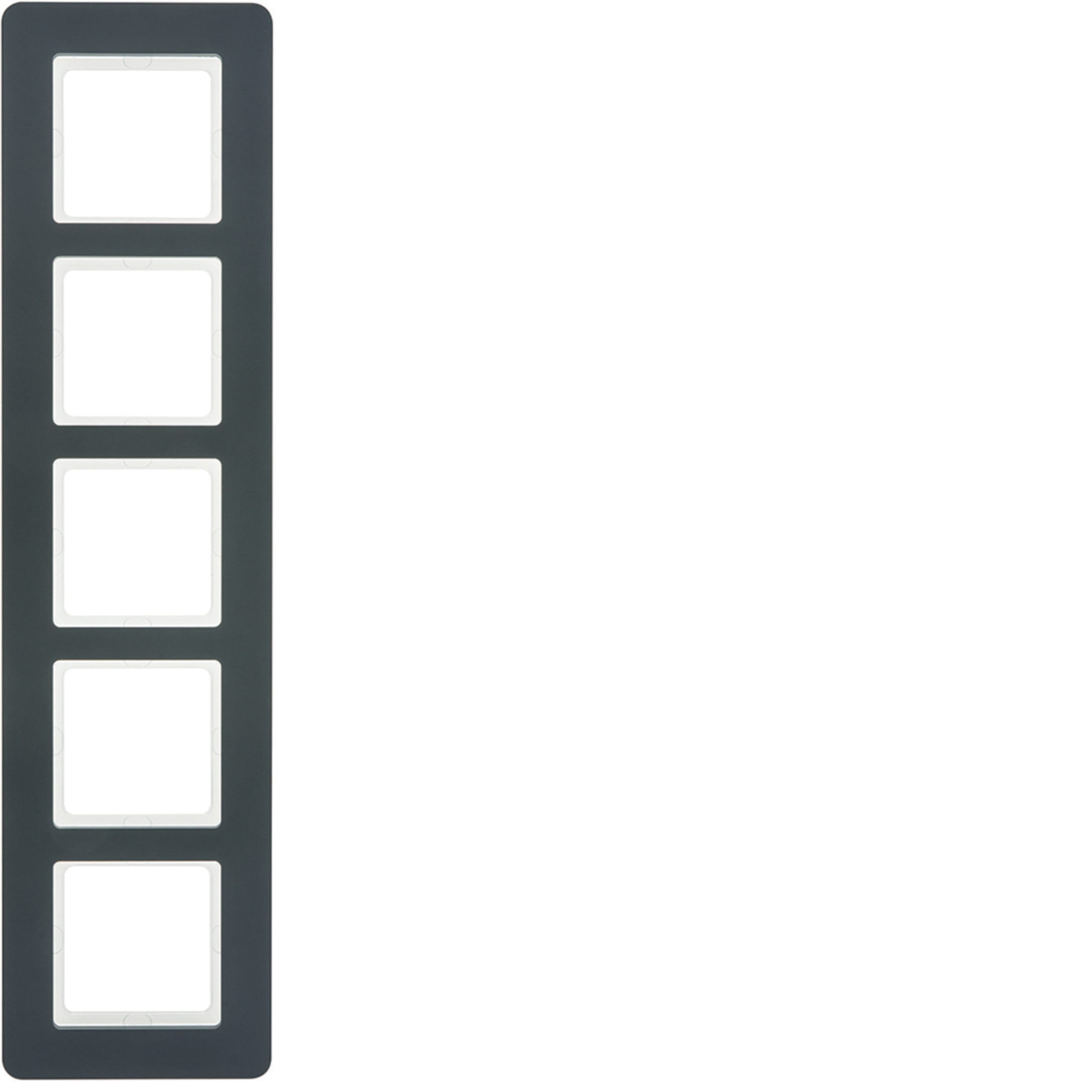 HAGER BOCCHIOTTI - Cornice quintupla Berker Q.7 antracite velluto, verniciato