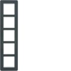 HAGER BOCCHIOTTI - Cornice quintupla Berker Q.7 antracite velluto, verniciato