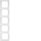 HAGER BOCCHIOTTI - Cornice quintupla per montaggio verticale Berker S.1 bianco polare lucido