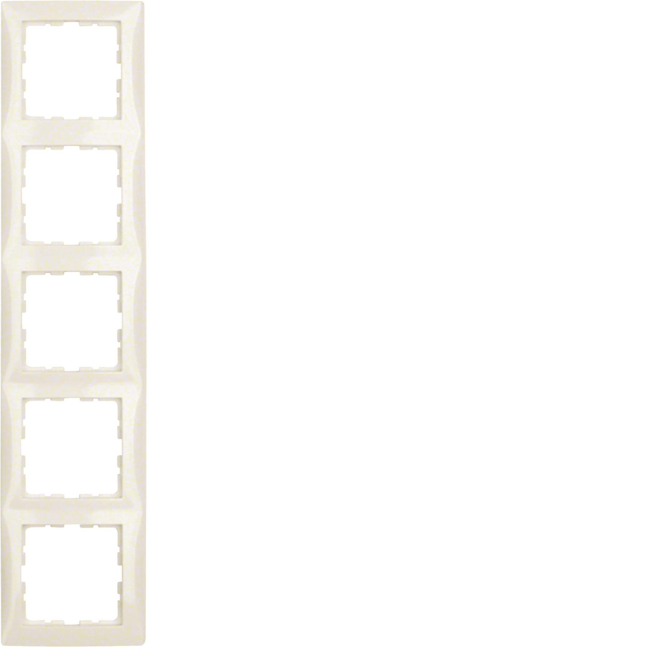 HAGER BOCCHIOTTI - Cornice quintupla Berker S.1 bianco lucido