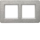 HAGER BOCCHIOTTI - Cornice doppia orizz. Serie Q.7 acciao inossidabile, metallo spazzolato