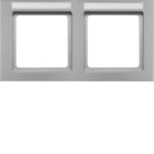 HAGER BOCCHIOTTI - Cornice doppia per montaggio orizzontale Berker Q.3 alu velluto, verniciato