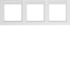 HAGER BOCCHIOTTI - Cornice tripla per montaggio orizzontale Berker Q.3 bianco polare velluto