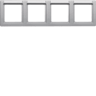HAGER BOCCHIOTTI - Cornice quadrupla per montaggio orizzontale Serie Q.1 alu velluto, verniciato