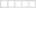 HAGER BOCCHIOTTI - Cornice quintupla montaggio orizz. con campo di scrittura Q.3 Bianco pol. Vellut