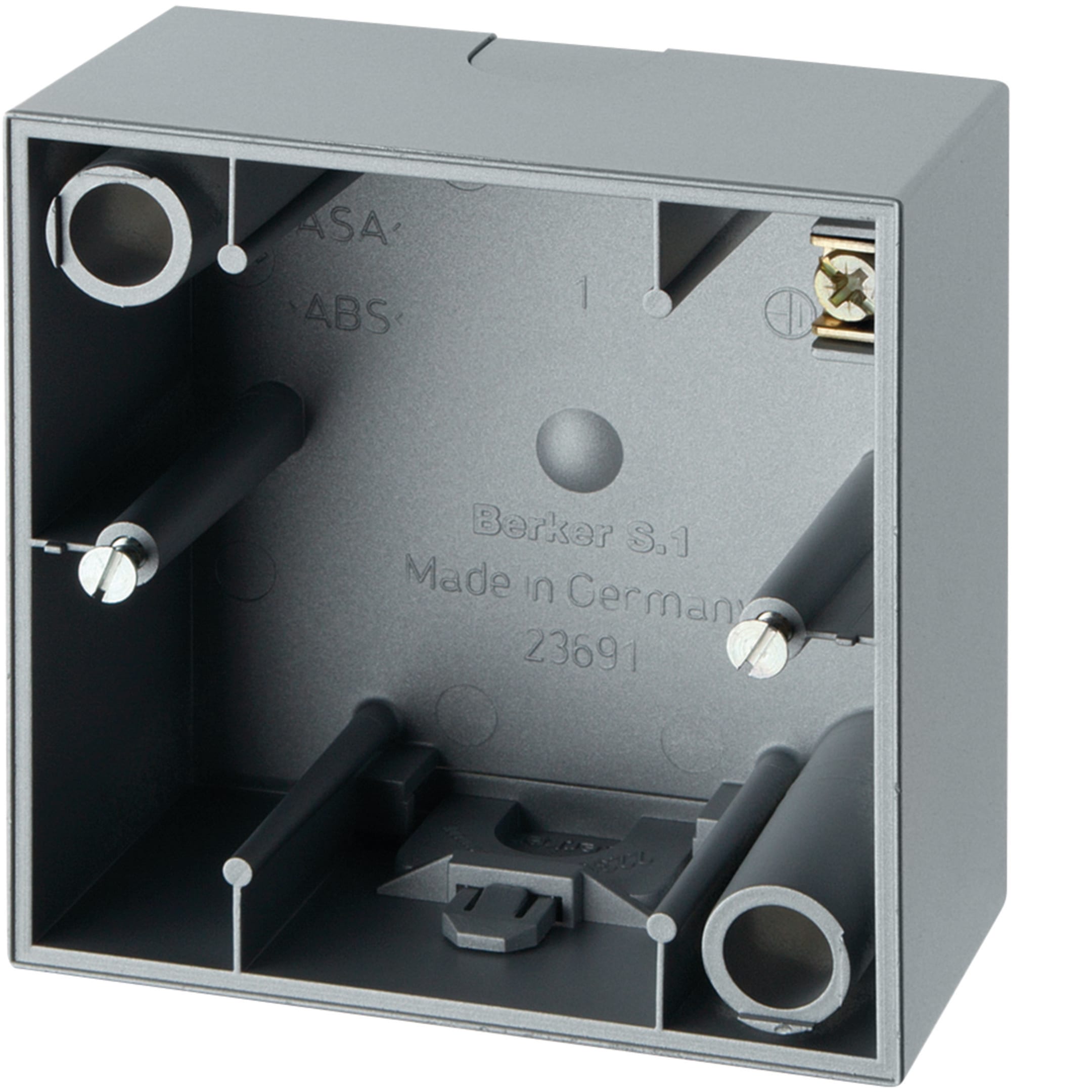 HAGER BOCCHIOTTI - Scatola a parete singola Berker S.1 / Q.3 alu opaco