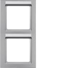 HAGER BOCCHIOTTI - Cornice doppia per montaggio verticale Berker Q.3 alu velluto, verniciato