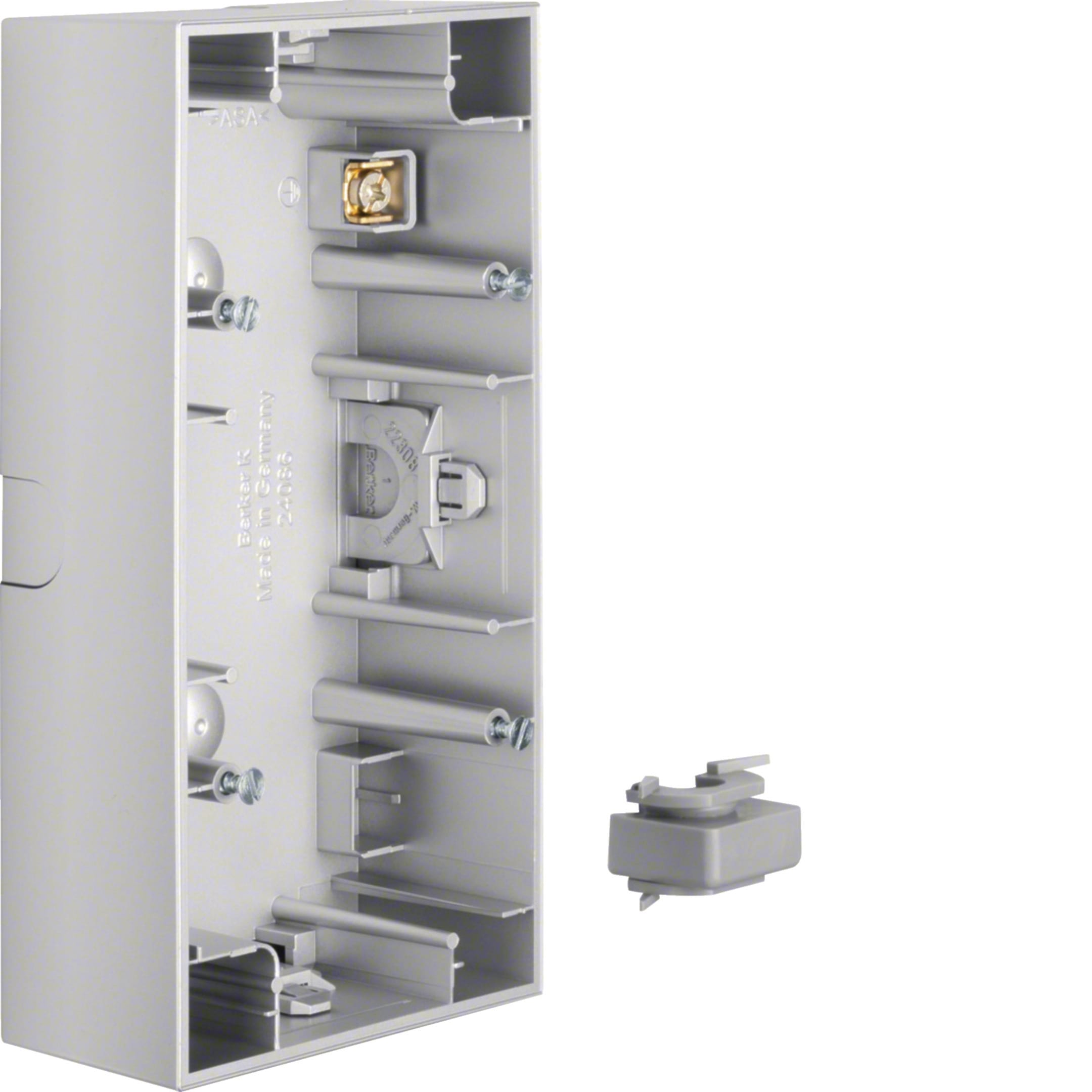 HAGER BOCCHIOTTI - Scatola a parete doppia orizzontale Berker K.5 alu opaco, verniciato