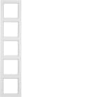 HAGER BOCCHIOTTI - Cornice quintupla montaggio vert. con campo di scrittura Q.3 Bianco pol. velluto