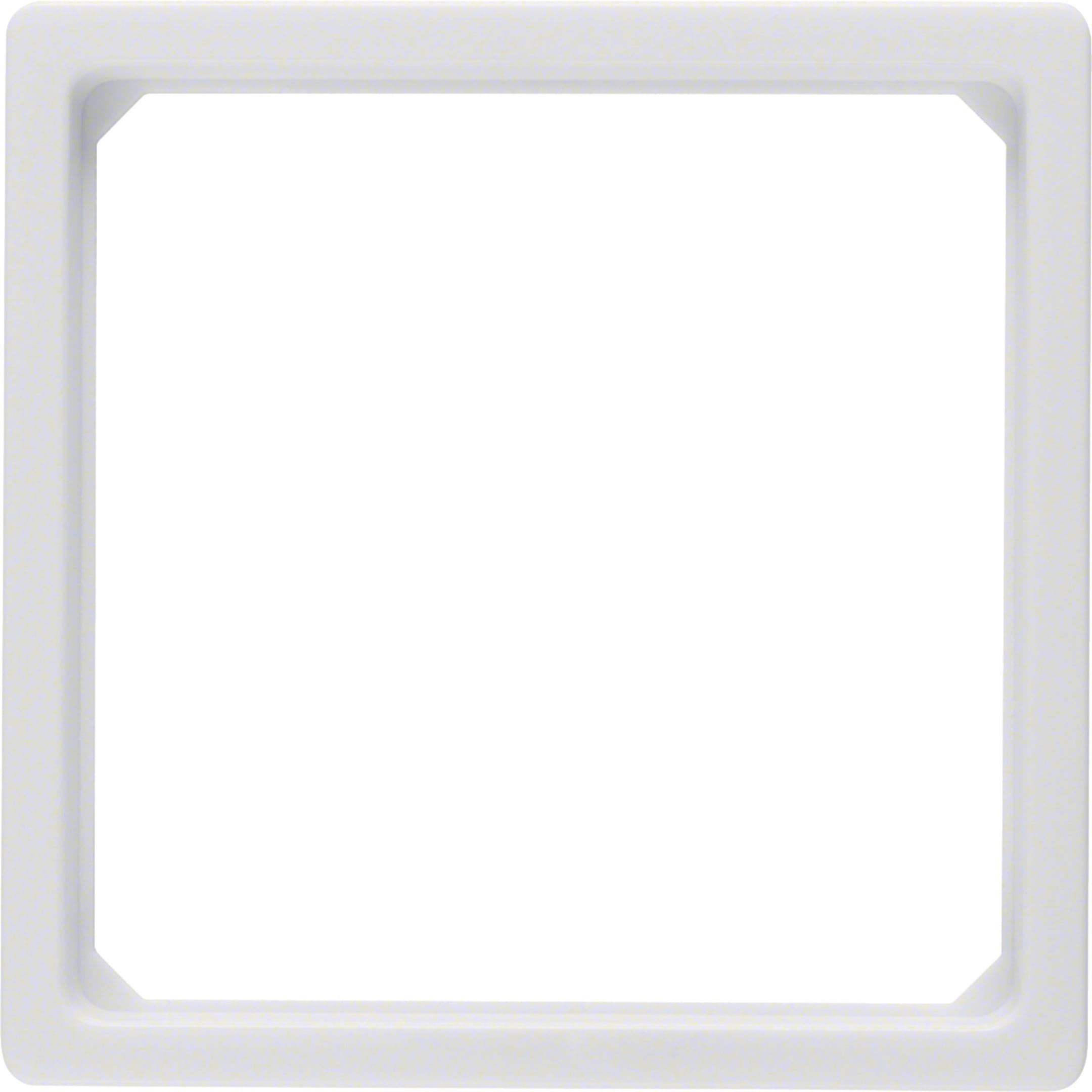 HAGER BOCCHIOTTI - Anello adattatore x pezzo c.le 50 x 50 mm Berker Q.1/Q.3 bianco polare velluto