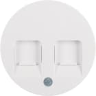 HAGER BOCCHIOTTI - Pezzo c.le con 2 otturatori antipolvere Serie R.1/R.3 bianco pol. luc.