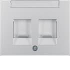 HAGER BOCCHIOTTI - Pezzo c.le con 2 otturatori antipolvere Serie K.5 alu opaco, vern.