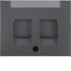 HAGER BOCCHIOTTI - Pezzo c.le con 2 otturatori antipolvere Serie K.1 antrac.opaco, vern.