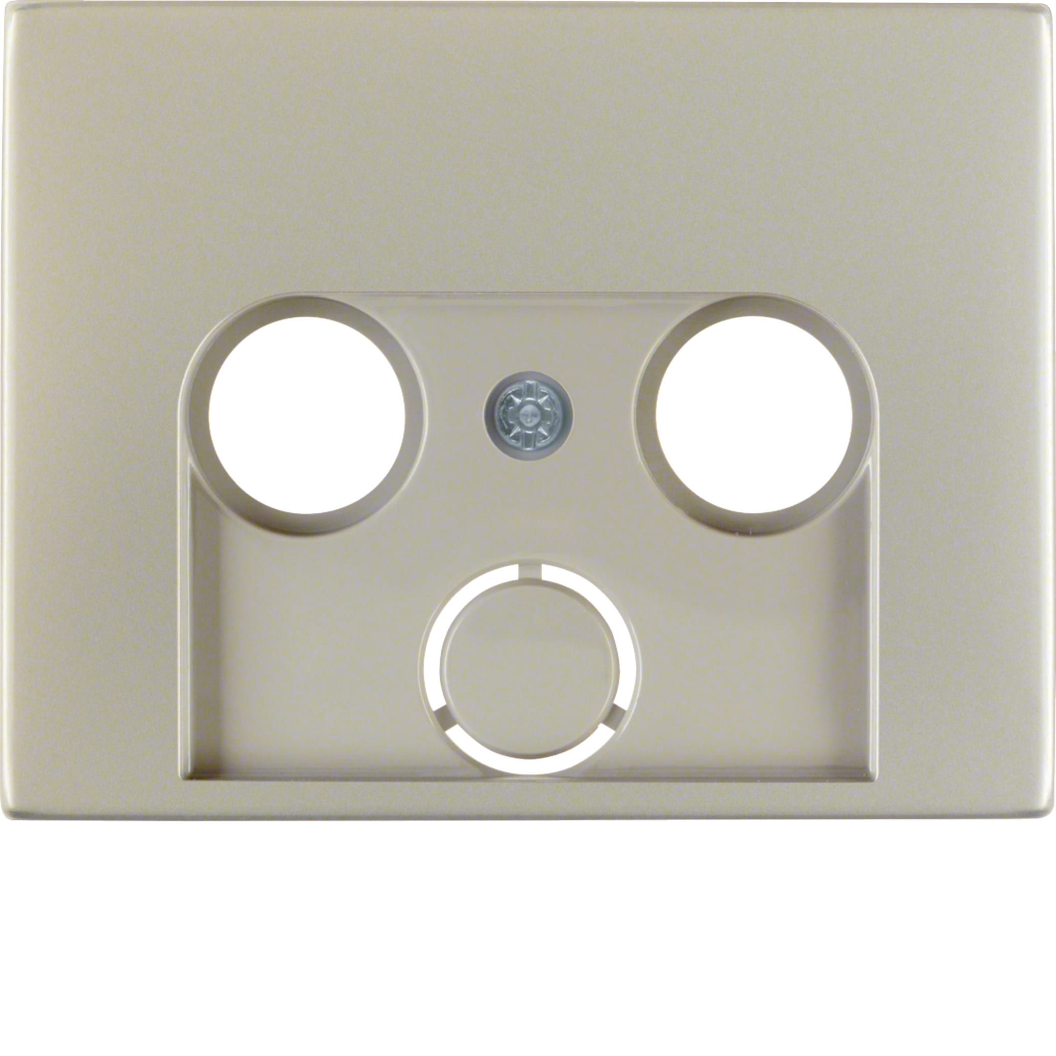 HAGER BOCCHIOTTI - Pezzo centrale x presa TV doppia/tripla Berker K.5 acciaio inox, metallo opaco