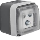 HAGER BOCCHIOTTI - Presa TV tripla terminale + coperch a parete Serie W.1 grigio/grigio chiaro opac