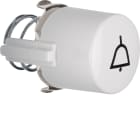 HAGER BOCCHIOTTI - Base puls./spia lum. E10 + simb. x suon 1930/Glas/Palazzo bianco pol. luc.