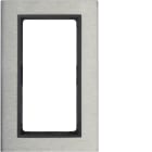 HAGER BOCCHIOTTI - Cornice con finestra grande B.7 acciaio inox/antracite opaco, metallo spazzolato