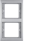 HAGER BOCCHIOTTI - Cornice doppia per montaggio verticale Berker K.5 acciaio inox, metallo opaco