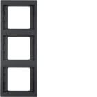 HAGER BOCCHIOTTI - Cornice tripla per montaggio verticale Berker K.1 antracite opaco, verniciato