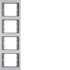 HAGER BOCCHIOTTI - Cornice quadrupla per montaggio verticale Berker K.5 alu, alluminio anodizzato