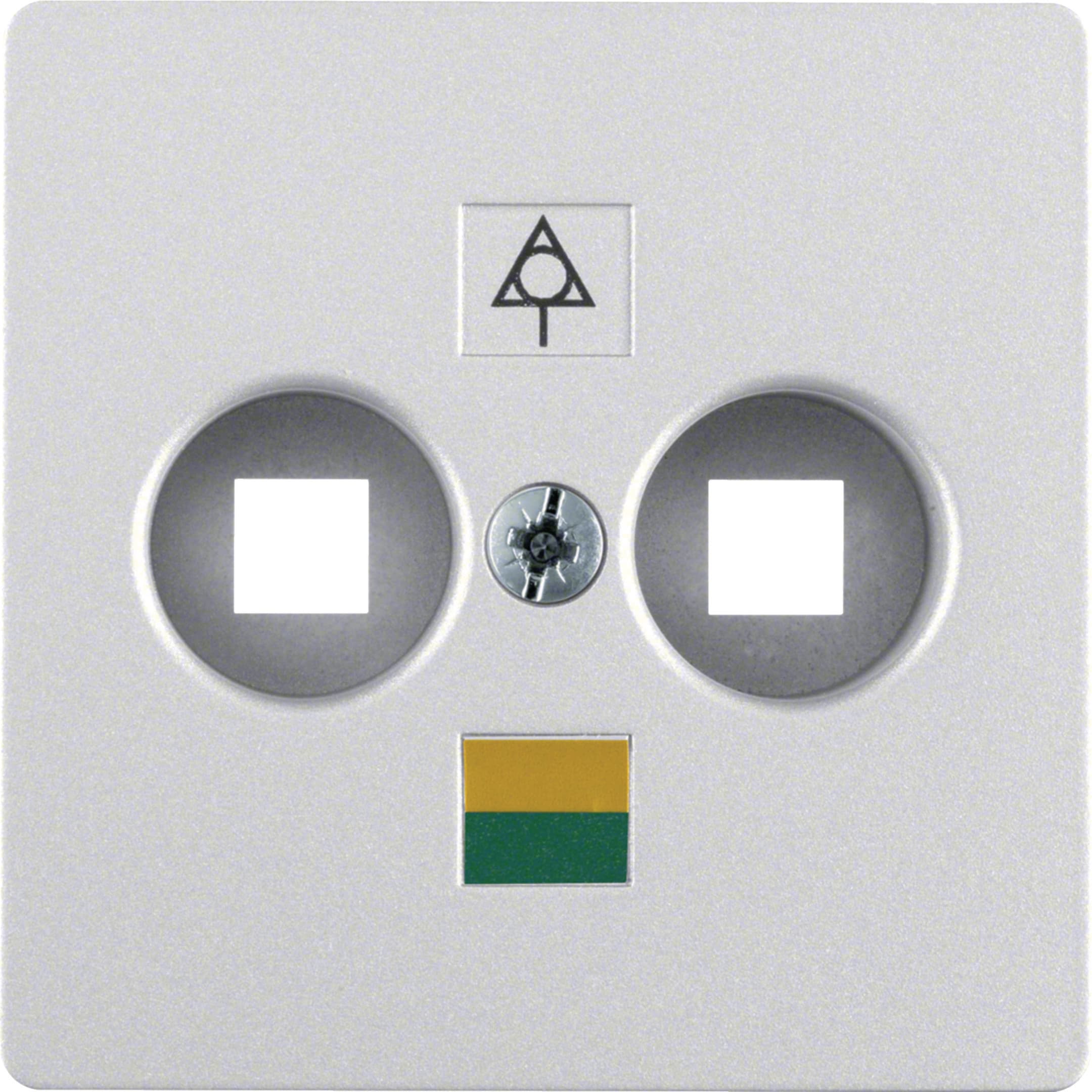 HAGER BOCCHIOTTI - Mascherina centrale per presa equipotenziale alu opaco, verniciato