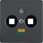 HAGER BOCCHIOTTI - Mascherina centrale per presa equipotenziale antracite opaco