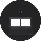 HAGER BOCCHIOTTI - Pezzo centrale x presa RJ universale doppio Berker R.1/R.3/R.classic nero lucido