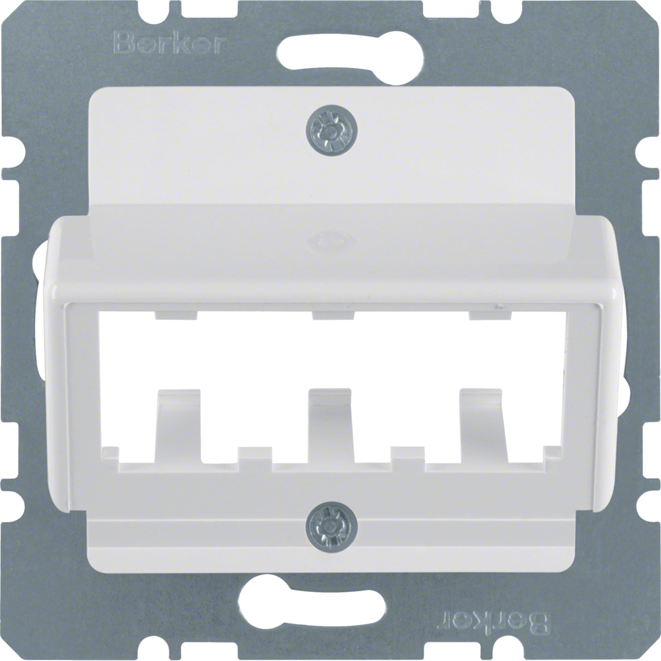 HAGER BOCCHIOTTI - Mascherina centrale per 3 moduli MINI-COM bianco polare lucido