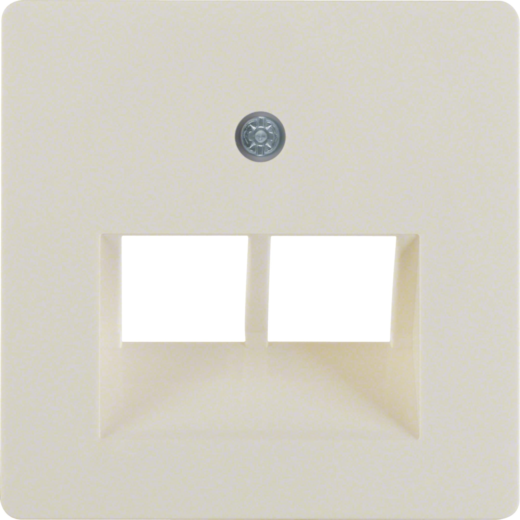 HAGER BOCCHIOTTI - Mascherina centrale per presa RJ universale doppia bianco lucido