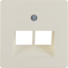 HAGER BOCCHIOTTI - Mascherina centrale per presa RJ universale doppia bianco lucido