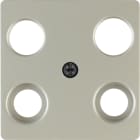 HAGER BOCCHIOTTI - Mascherina c.le x presa TV quadrupla HIRSCH. acciaio inox opaco,