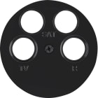 HAGER BOCCHIOTTI - Pezzo centrale x presa TV quadrupla ANKARO Berker R.1/R.3/R.classic nero lucido