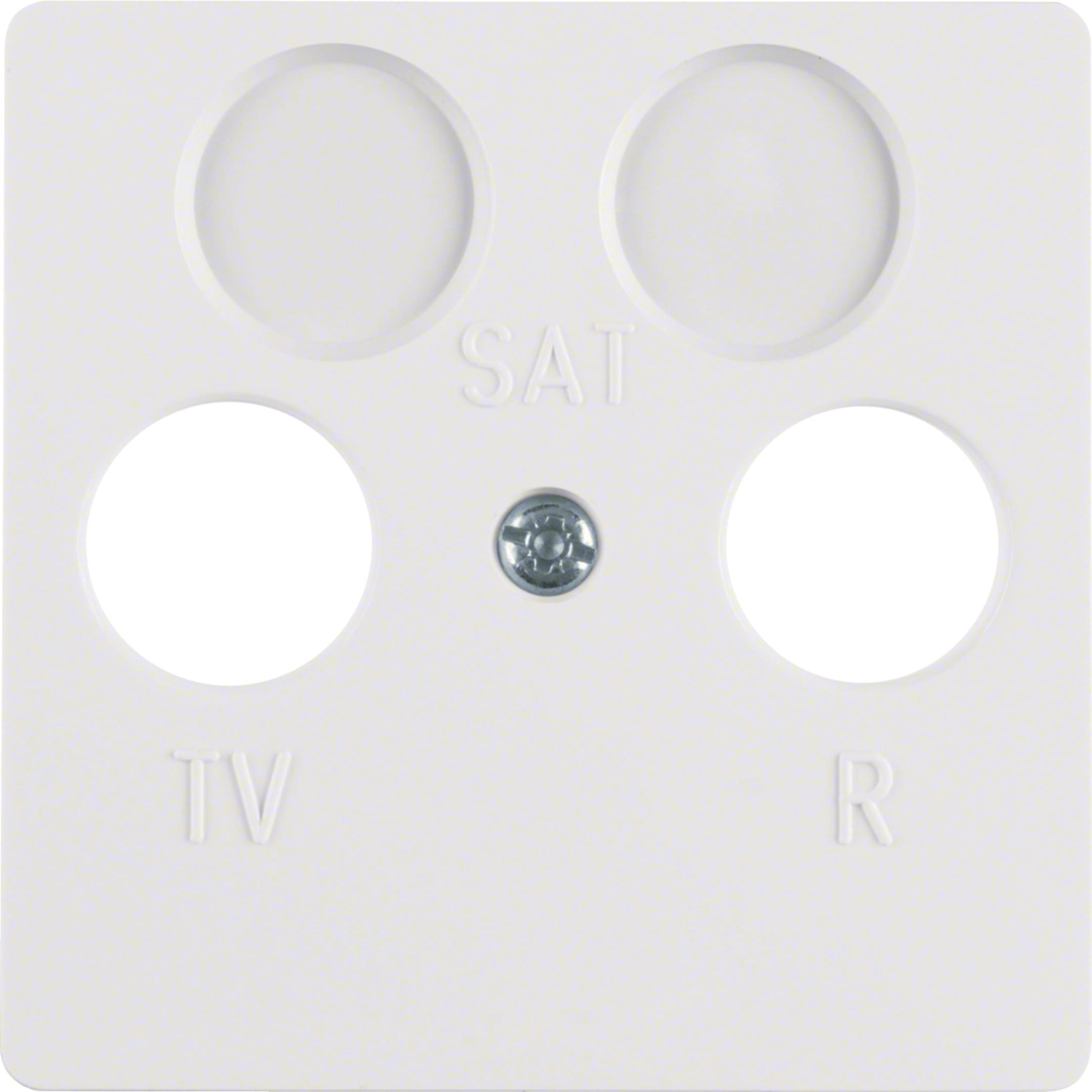 HAGER BOCCHIOTTI - Mascherina centrale per presa TV doppia wg UP IP44 bianco polare