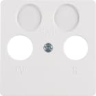 HAGER BOCCHIOTTI - Mascherina centrale per presa TV doppia wg UP IP44 bianco polare