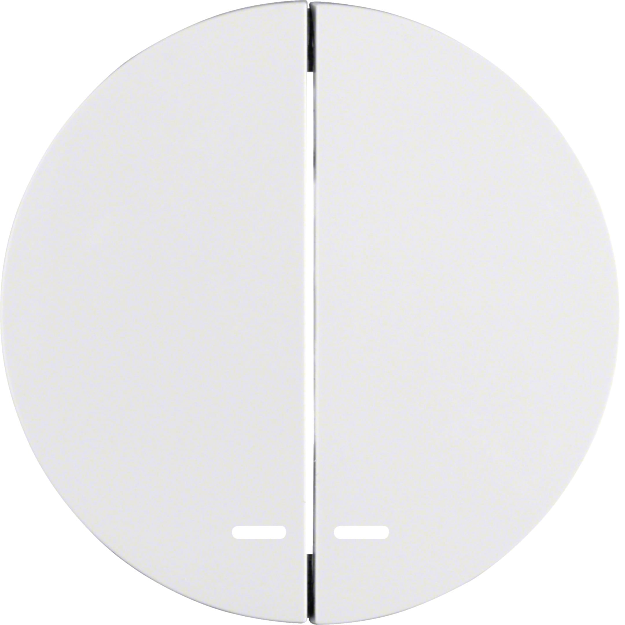 HAGER BOCCHIOTTI - Bilanciere doppio con lente trasparente Berker R.1/R.3 bianco polare lucido