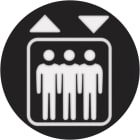 HAGER BOCCHIOTTI - Lamina bicolore con serigrafia ascensore per segnale luminoso tondo a LED