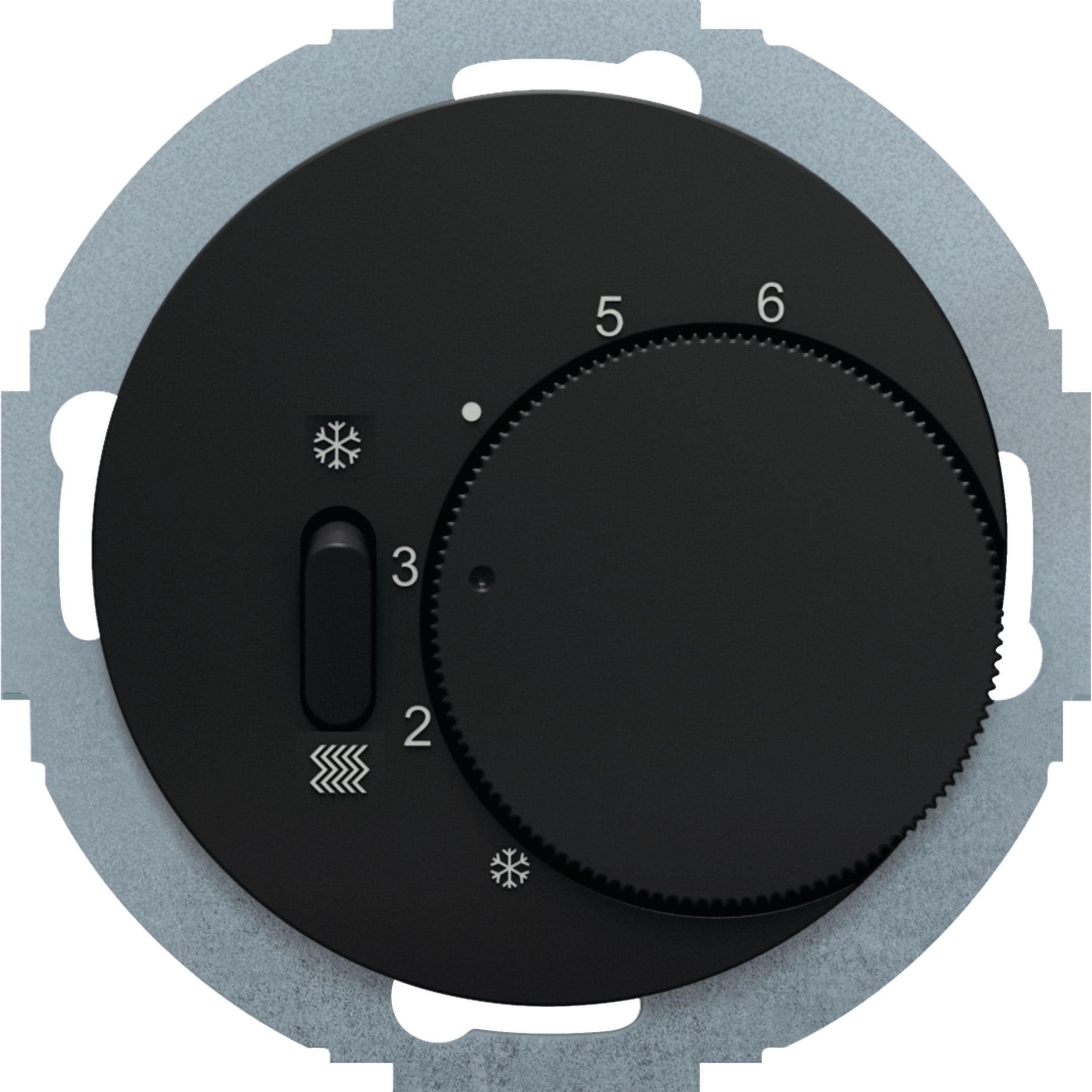 HAGER BOCCHIOTTI - Termostato, deviat., + pezzo c.le + comm. Estate/Inverno R.Classic nero