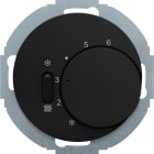 HAGER BOCCHIOTTI - Termostato, deviat., + pezzo c.le + comm. Estate/Inverno R.Classic nero