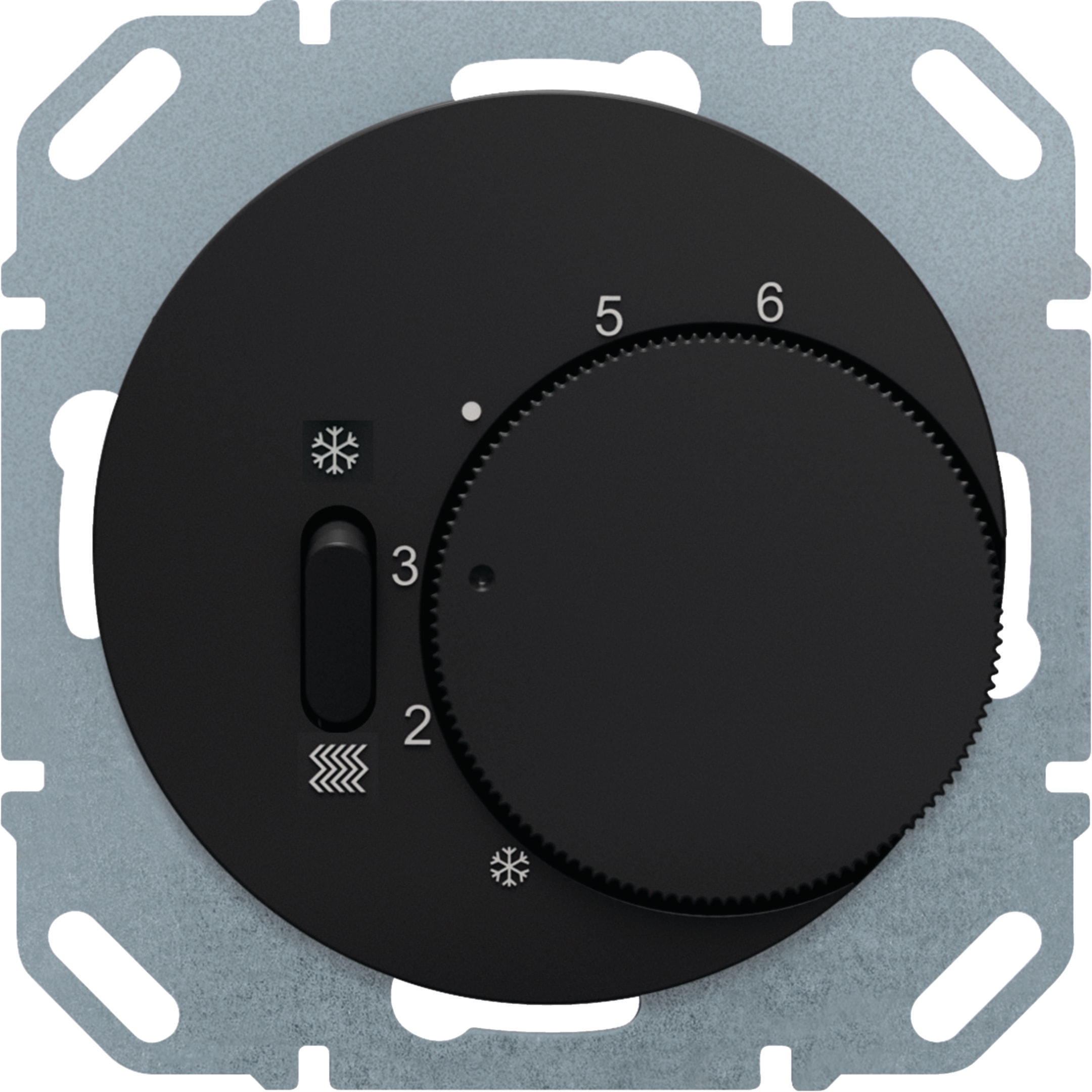 HAGER BOCCHIOTTI - Termostato, deviat., + pezzo c.le + comm. Estate/Inverno R.x nero