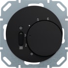 HAGER BOCCHIOTTI - Termostato, deviat., + pezzo c.le + comm. Estate/Inverno R.x nero