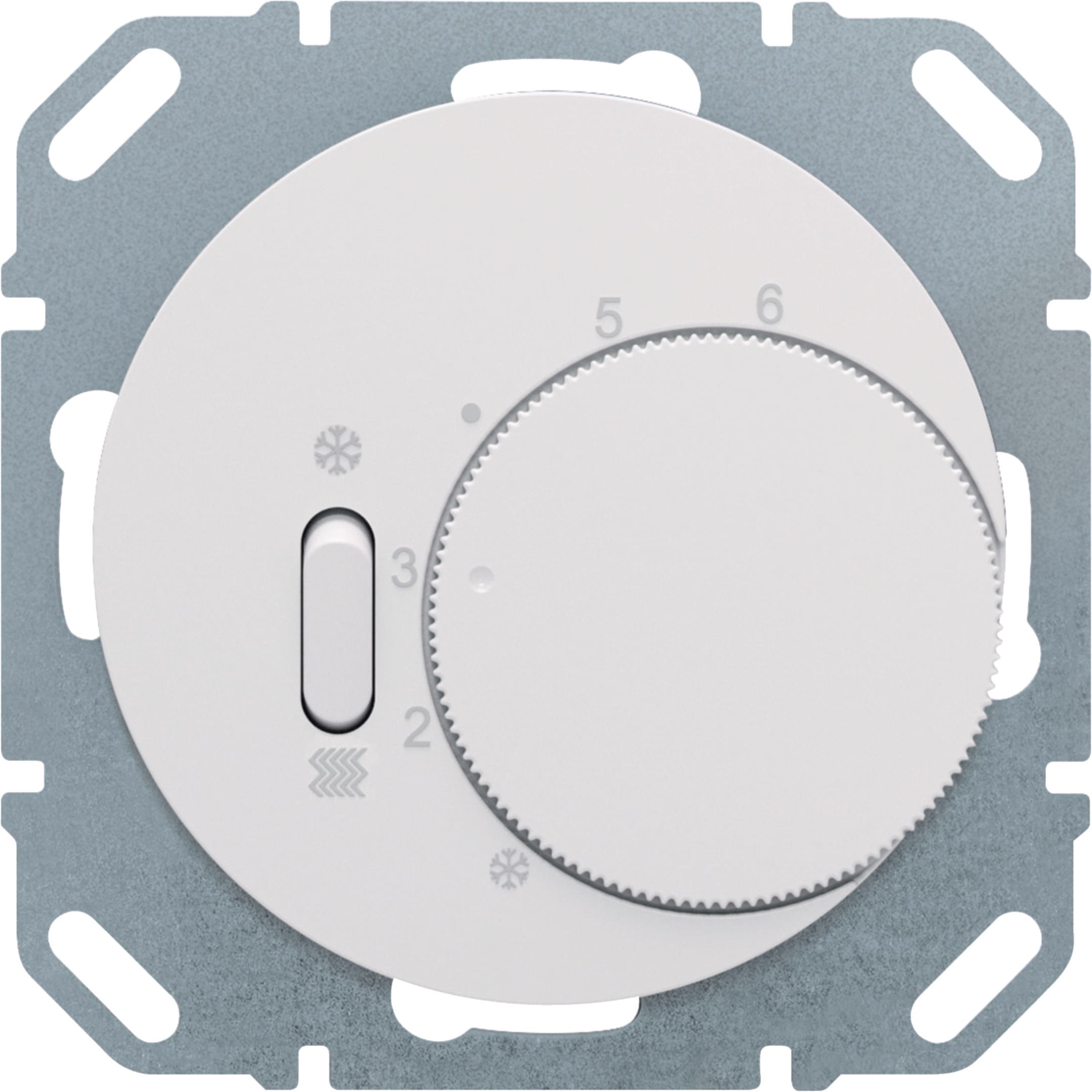 HAGER BOCCHIOTTI - Termostato, deviat., + pezzo c.le + comm. Estate/Inverno R.x bianco polare