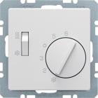 HAGER BOCCHIOTTI - Termostato, deviat., + pezzo c.le + comm. Estate/Inverno Q.x bianco polar vellut