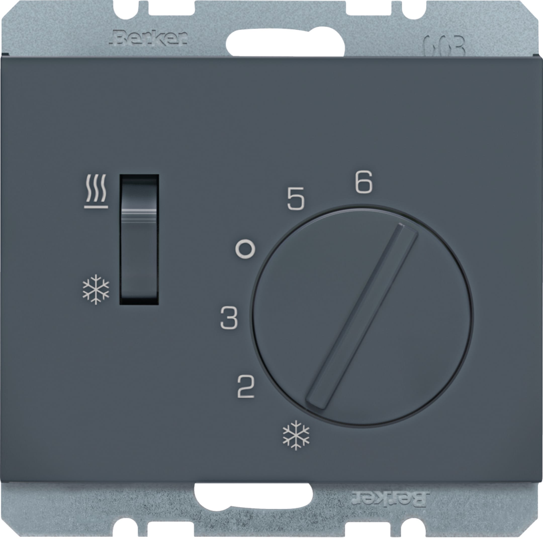 HAGER BOCCHIOTTI - Termostato, deviat., + pezzo c.le + comm. Estate/Inverno K.x antracite