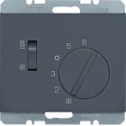 HAGER BOCCHIOTTI - Termostato, deviat., + pezzo c.le + comm. Estate/Inverno K.x antracite