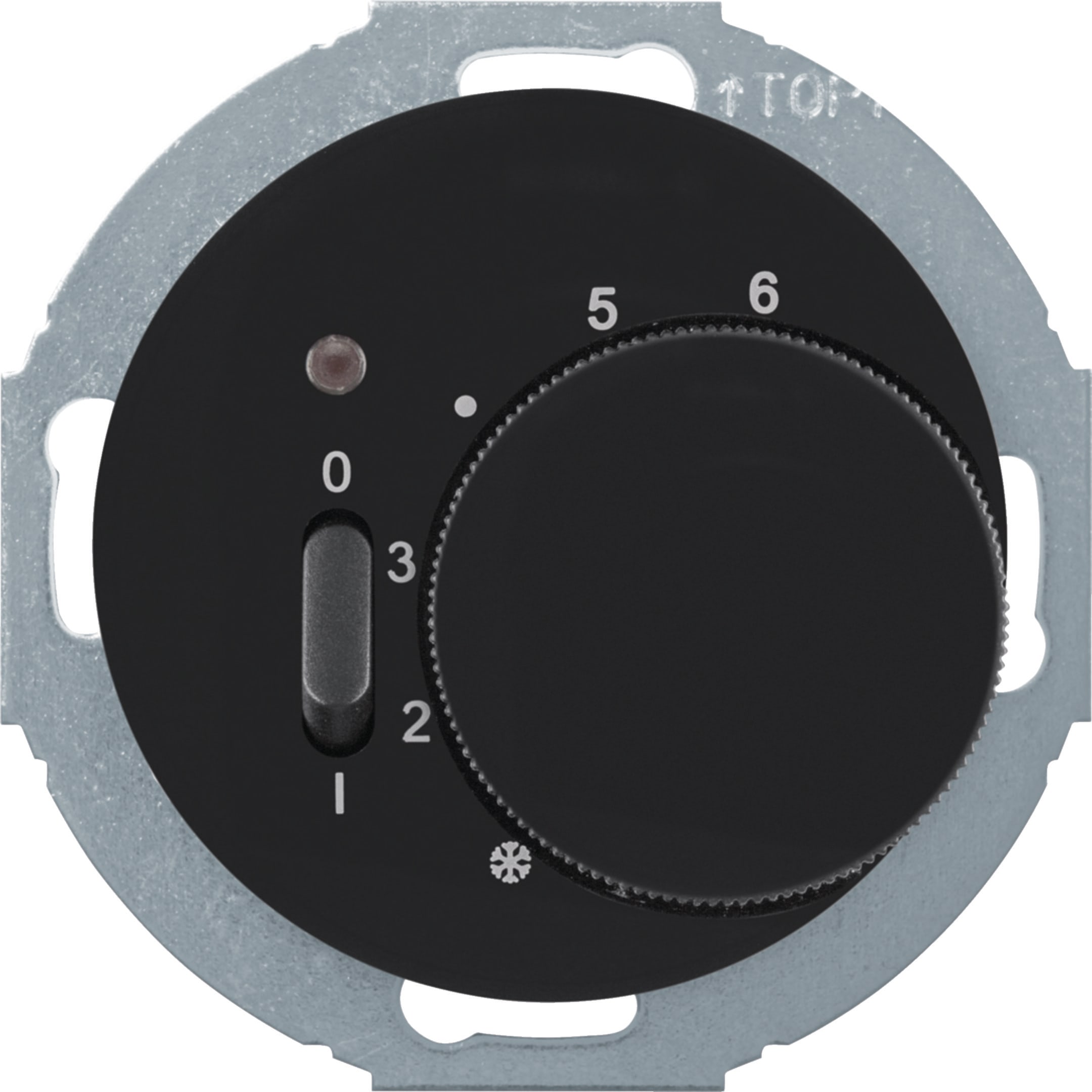 HAGER BOCCHIOTTI - Termostato, cont. NC, + pezzo c.le Serie 1930/R.classic nero lucido