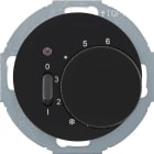 HAGER BOCCHIOTTI - Termostato, cont. NC, + pezzo c.le Serie 1930/R.classic nero lucido