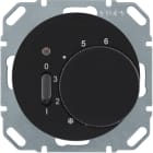 HAGER BOCCHIOTTI - Termostato, cont. NC, + pezzo c.le Serie R.1/R.3 nero lucido