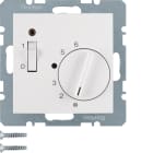HAGER BOCCHIOTTI - Termostato cont. NC + pezzo c.le 24 V CA/CC Serie S.1/B.3/B.7 bianco pol. Luc.